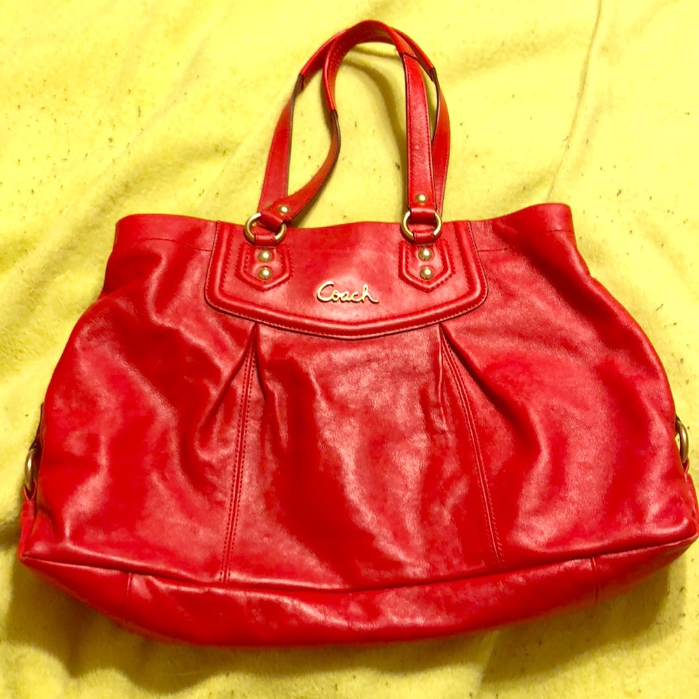 Red coach handbag